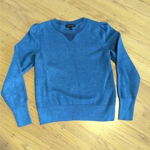 Banana Republic Puff Sleeve Blue Heavyweight Sweater Top - Size Small